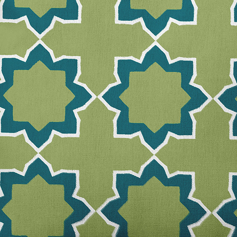 Housse et insert de coussin d'extérieur carré bohémien, H 20 po x l 20 po, Vert
