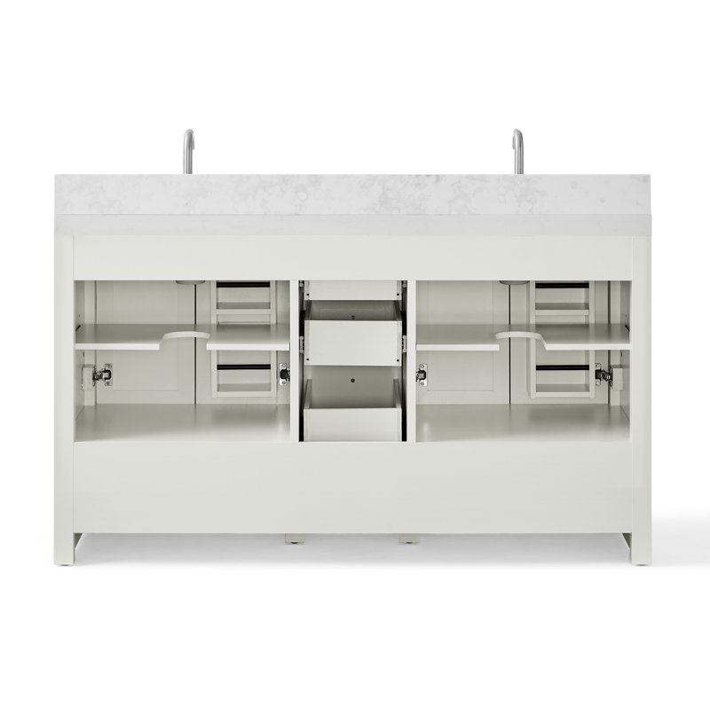60" Bathroom Vanity Quartz Backsplash