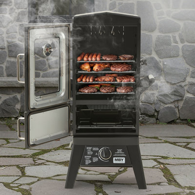 Vertical Propane Gas Smoker with Adjustable Racks and Temperature Gauge