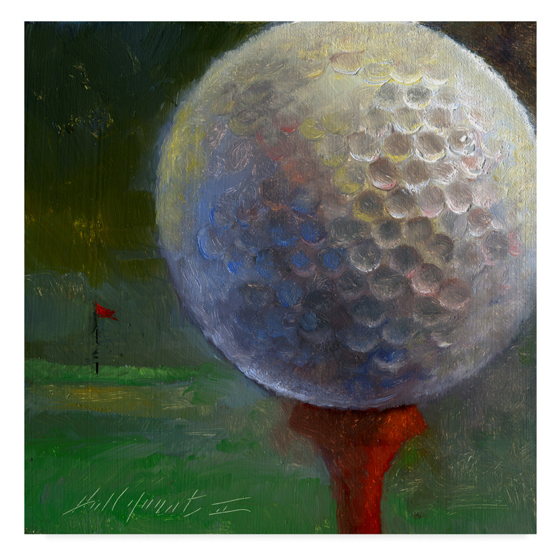 «Golf Ball Centered» par Galan, reproduction de peinture acrylique sur toile tendue, H 14 po x l 14 po x P 2 po