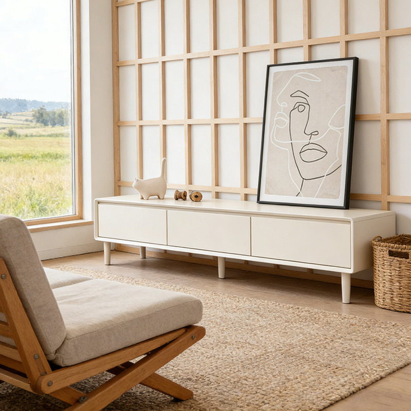 Meuble télé avec tiroirs de rangement Light, 16.92"H x 70.86"L x 13.77"W