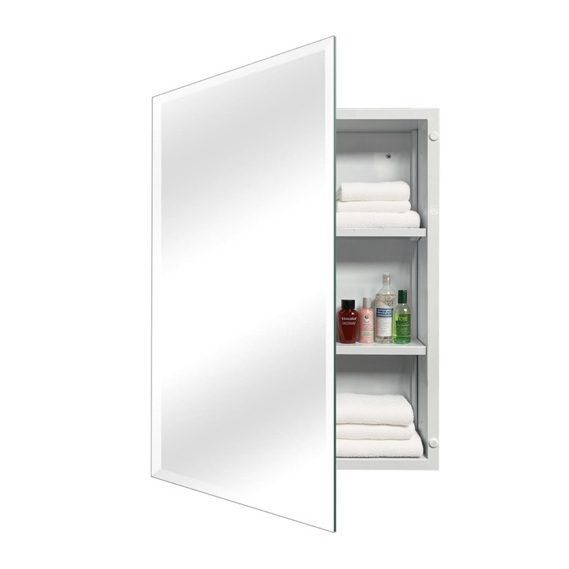 Armoire à pharmacie de 22 x 30 pouces avec étagères réglables, armoire à miroir de salle de bain à montage en surface ou encastré
