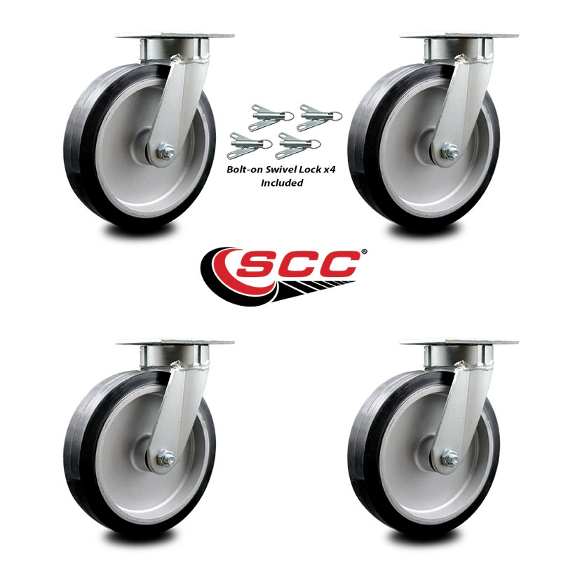 Rubber on Aluminum Caster