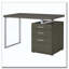 Bureau réversible à 3 tiroirs gris patiné-121063543