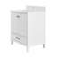Meuble-lavabo de 30 po avec cadre en bois massif et comptoir de meuble-lavabo autoportant avec lavabo blanc