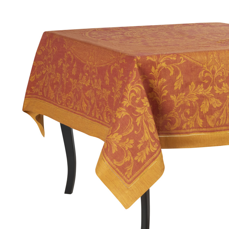 Nappe - Maison Francaise, Sienne chaude / safran, L 71 po x l 100 po