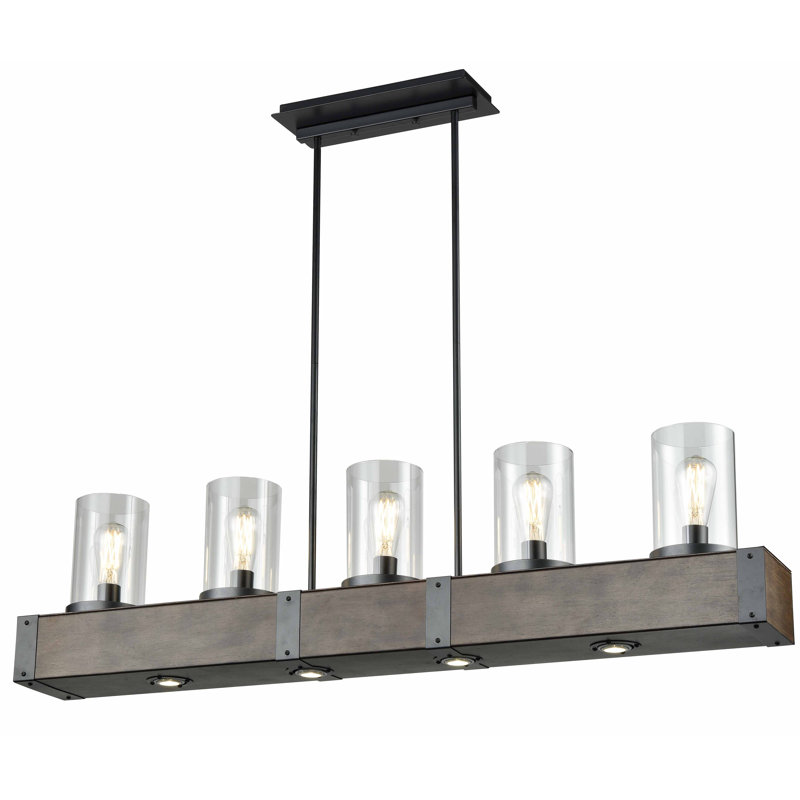 Arcanum 5 - Light Kitchen Island Pendant, Satin Nickel/Graphite