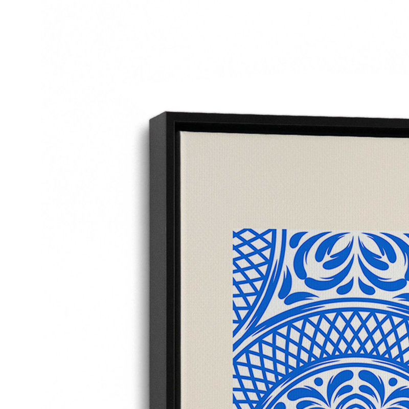 Impression sur toile dans un cadre marocain, H 18,75 po x l 12,75 po, Noir satiné