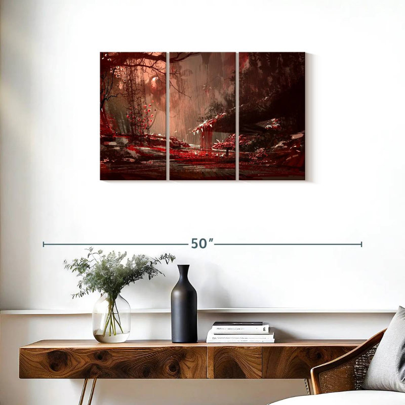Kelan Blood Red Forest, 20" H x 33" W