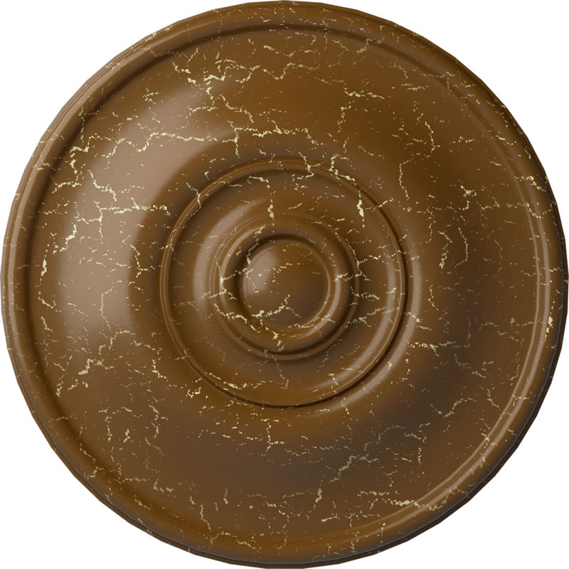 Médaillon de plafond Endurathane Jefferson, P 11 3/4 po x P 3/8 po (convient aux auvents jusqu'à 2 7/8 po), finition craquelée topaze fumée peinte à la main