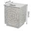 Tabouret carré gris à motif étoile en nacre, table d'appoint bohème côtière, table d'appoint cubique en MDF incrustée de nacre pour la décoration intérieure du salon ou du hall d'entrée