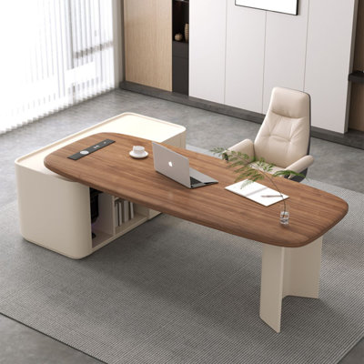 Bureaux rectangulaires en bois manufacturé brun