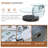 Luxurious 35.4" Glass Top Round Nesting Coffee Table with 3-Tier Storage Shelves-1373823265