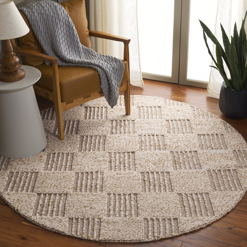 Abbi 701 Area Rug In Brown / Ivory, Round 6'