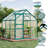 6x6FT Walk-in Polycarbonate Greenhouse Kit with Sliding Door, Adjustable Roof Vent, Rain Gutter System, Aluminum Frame-125202577