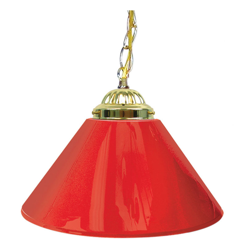 Gamya 1 - Light Gold Pool Table Lights Pendant, Brass, Plain Red