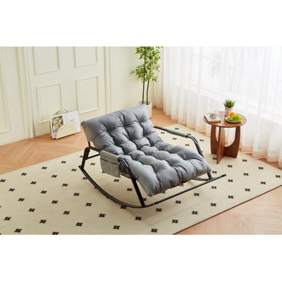 Chaise berçante avec fauteuil coulissant inclinable en cuir technique très large, fauteuil d'appoint moderne pour le salon, la chambre de bébé et la chambre à coucher