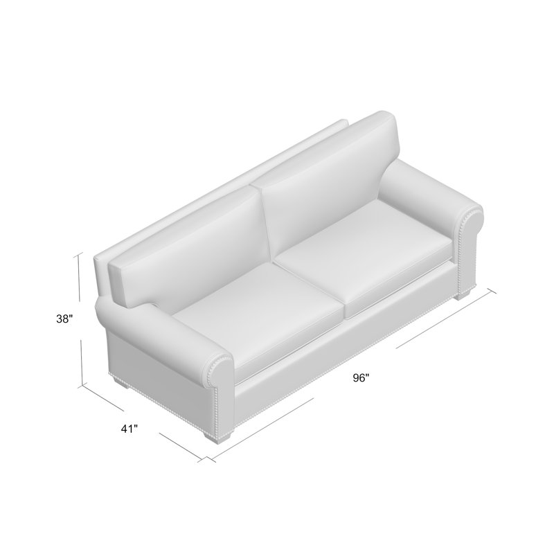 Cancun Sofa, 96" W, Laurel Blue, Café
