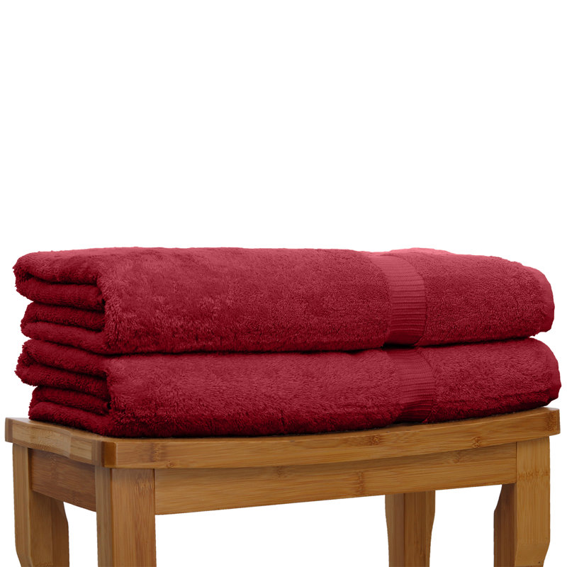 Ensemble de serviettes de bain 100% coton 2 pièces Orchid, Rouge