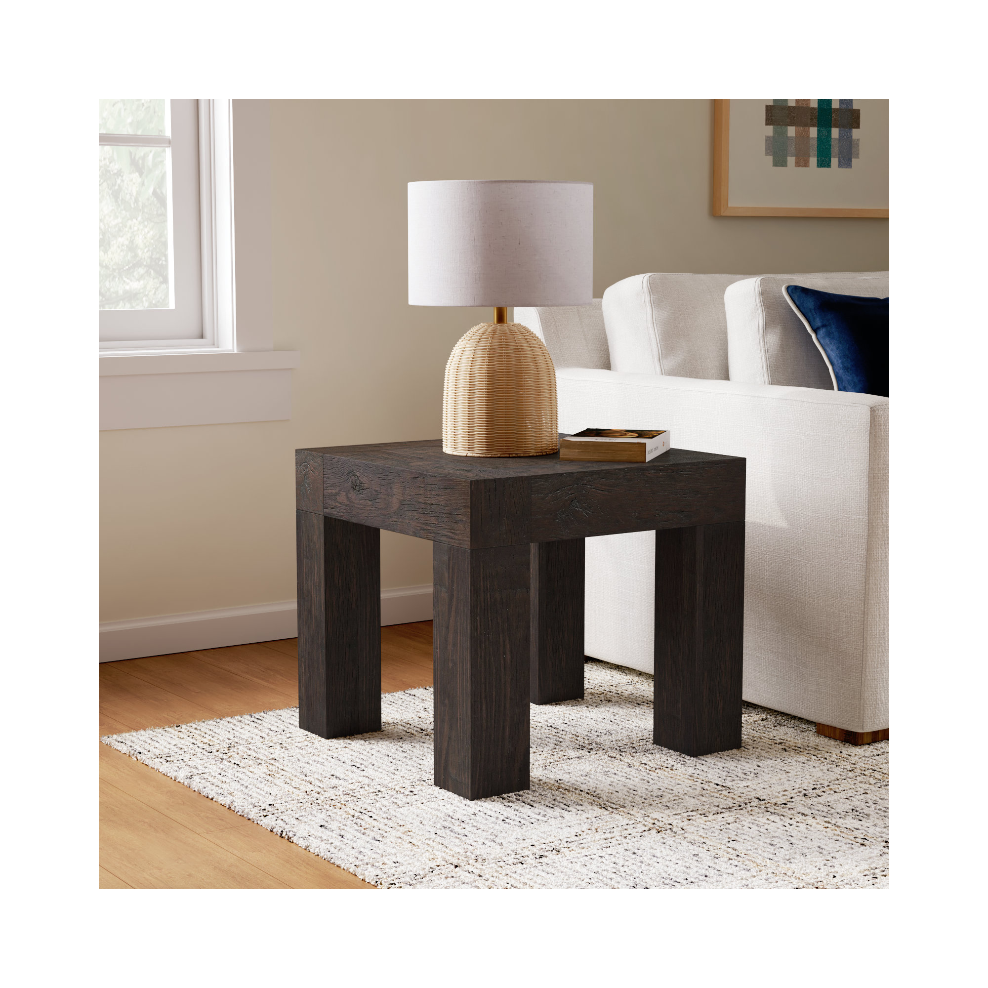 Adams Reclaimed Wood End Table, Brown