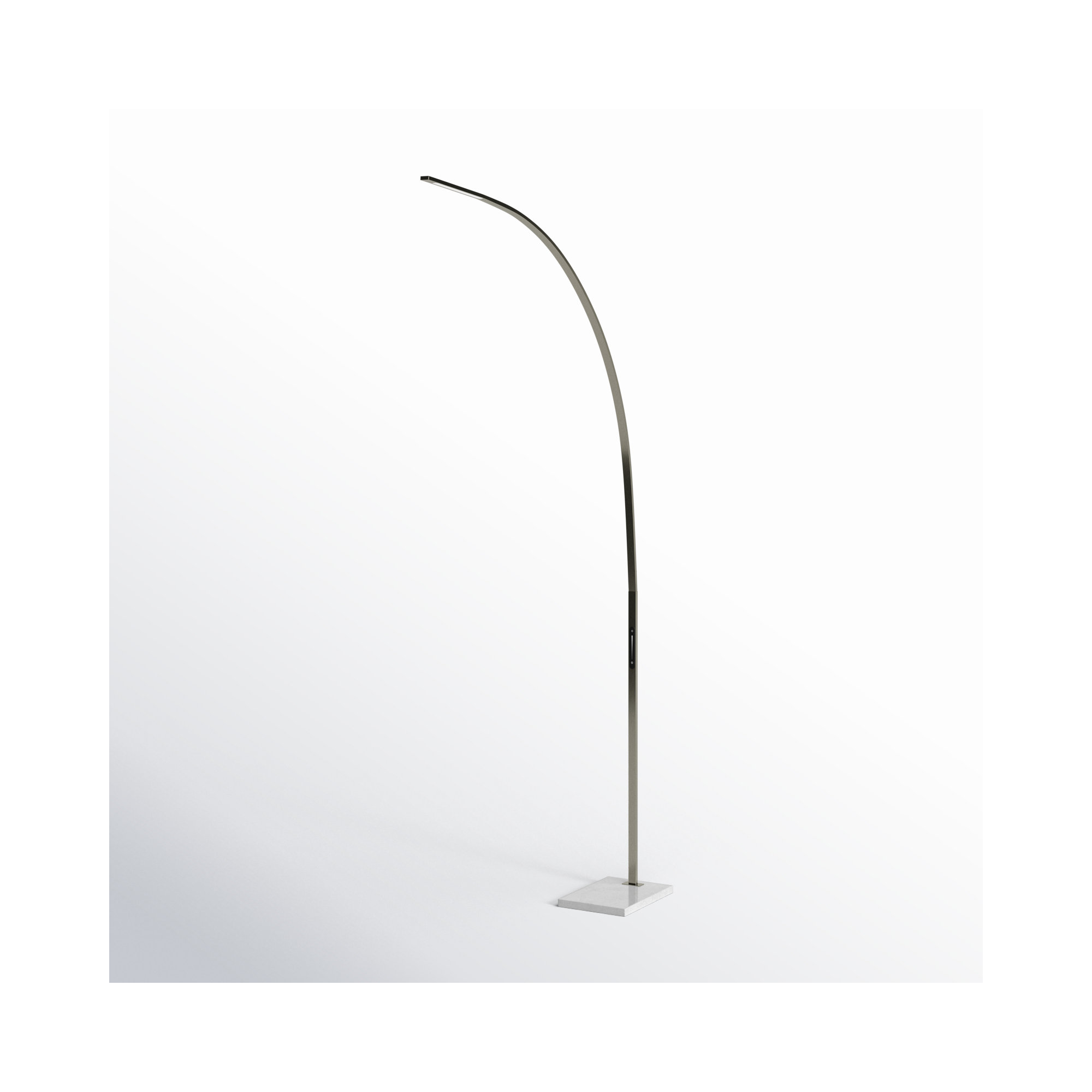 Esmerelda 91'' Dimmable LED Floor Lamp, Brushed Steel/Frosted Diffuser, Brushed Steel