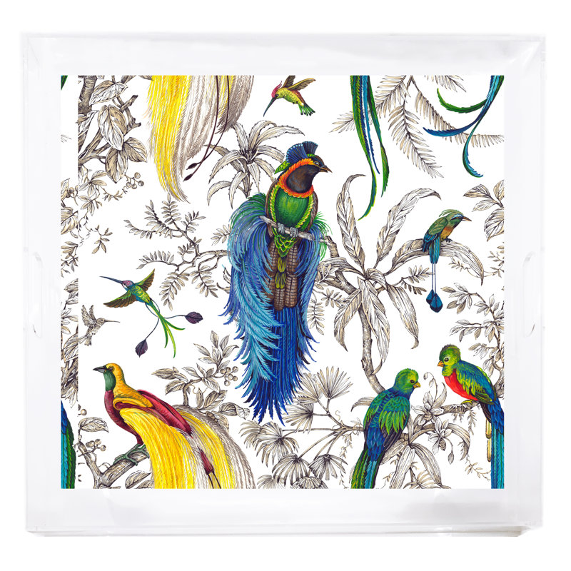 Plateau décoratif carré Audubon Exotica, Tropique