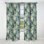 Rideau occultant floral vert mauve et vert sérénade en bambou III - 1 panneau