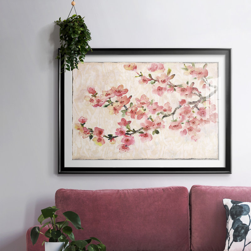 «Cherry Blossom Composition I», reproduction d'art encadrée, Noir, H 30 po x l 44 po x P 1,5 po