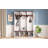 Farmhouse Wooden Style Hall Tree With Arched Design, Practical Entryway Walnut Storage Bench With 5 Black Hooks, Minimalist 4-In-1 Hallway Shoe Cabinet With 7 Cubbies For Mudroom, Living Room, White-20212143