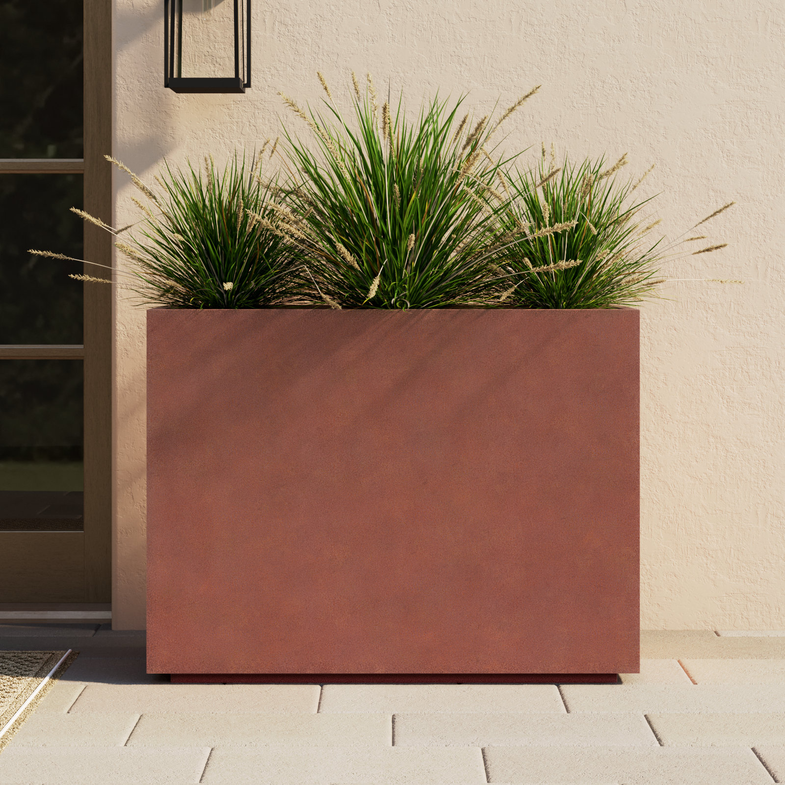 Corten Steel Series Planter Box, 32" H x 42" W x 16" D