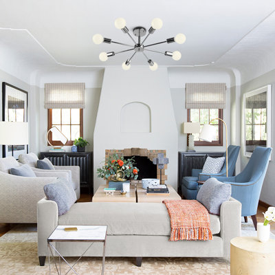 Hollen 8-Light 60cm Sputnik Semi Flush Mount Ceiling Light Fixture
