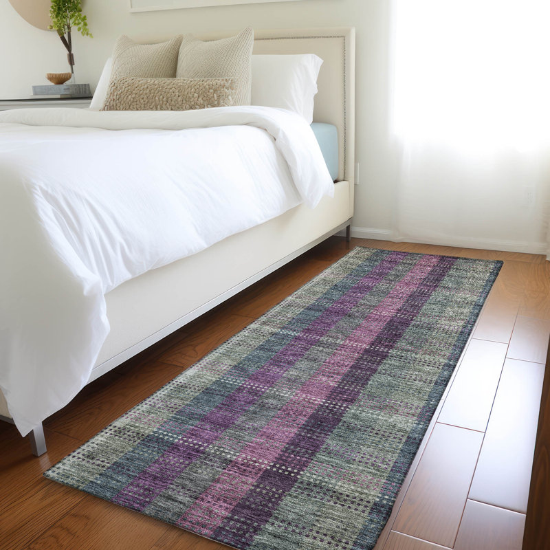 Premium Machine Washable Prisco Plum Rug, Runner 2'3" x 7'6"