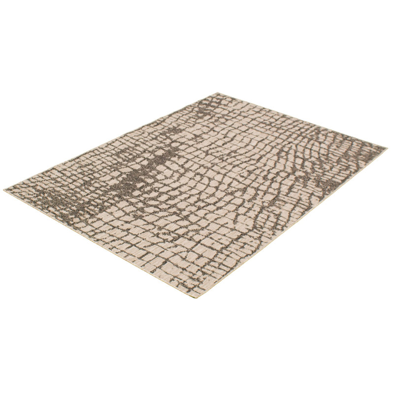 Tapis argenté/noir Joeann, Rectangle 5 pi 3 po x 7 pi 7 po