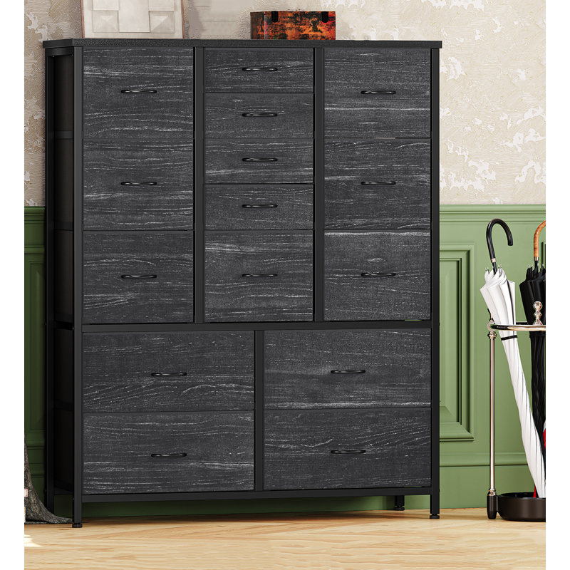 Alixx 15 Drawer Storage Drawer, Black
