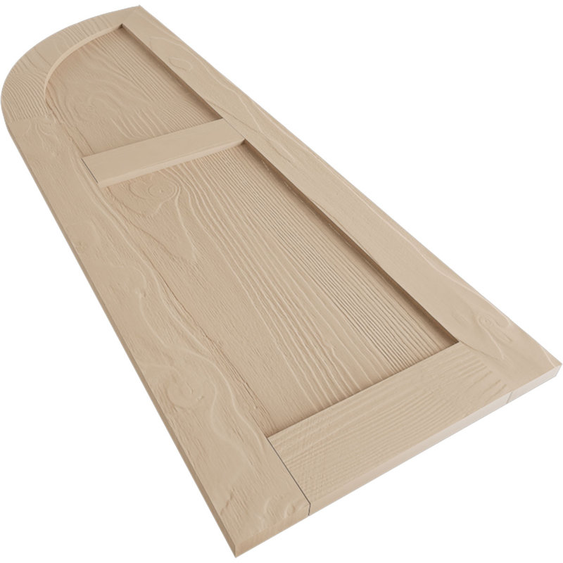 Timberthane deux panneaux plats égaux avec quarts de rideaux en faux arche (par paire), H 40 po, L 12 po