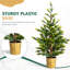 Ensemble de 2 arbres de Noël artificiels vert avec support pour pot