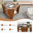 Hexagon Solid Wood Tempered Glass Coffee Table with Storage Shelf, Warm Natural