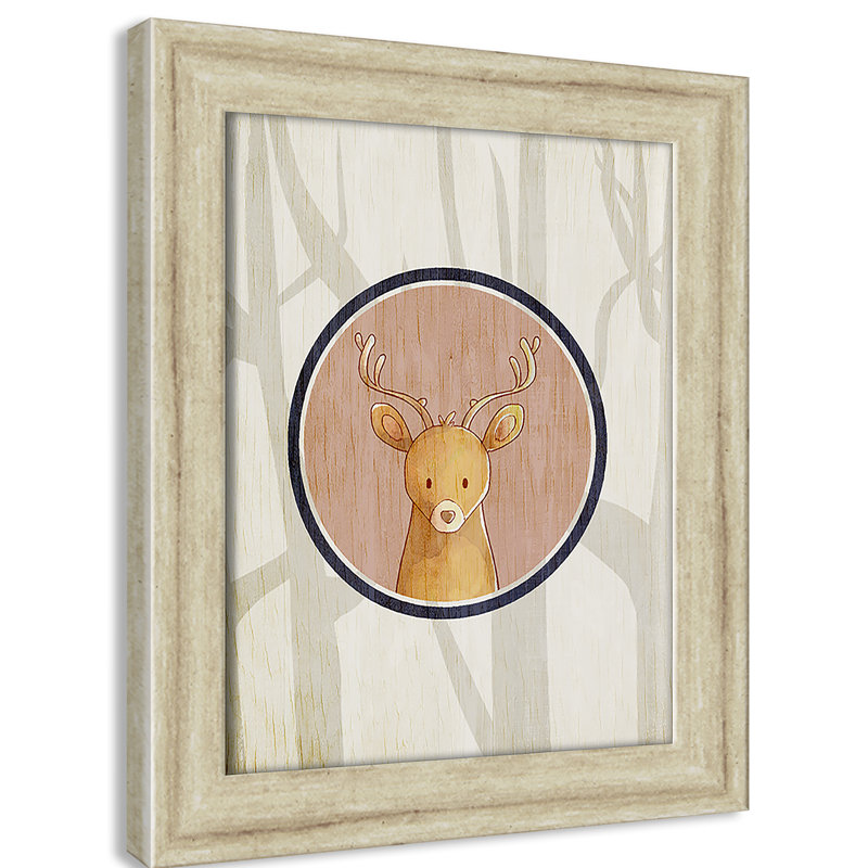 Adhésif décoratif 3 pi, H 34,5 po x l 24,5 po x P 0,6 po, Cadre plat beige