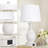 Edge Desk Lamp With White Fabric Lampshade