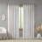 Polyester Curtains,Curtain Panel with Tufted Stripe and Lining