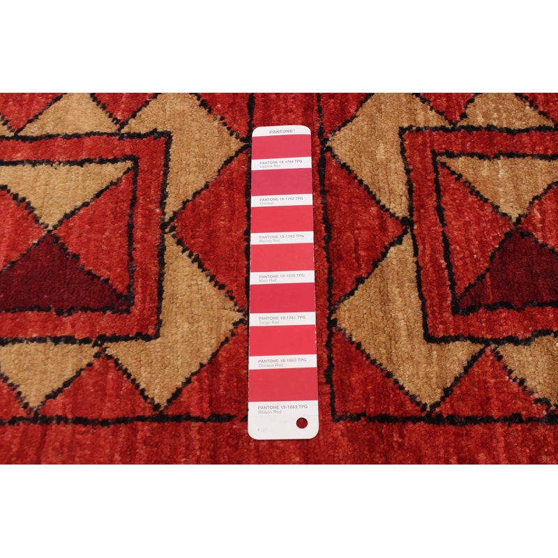 Tapis rouge 6 pi 5 po x 9 pi 6 po Finha Peshawar Ziegler