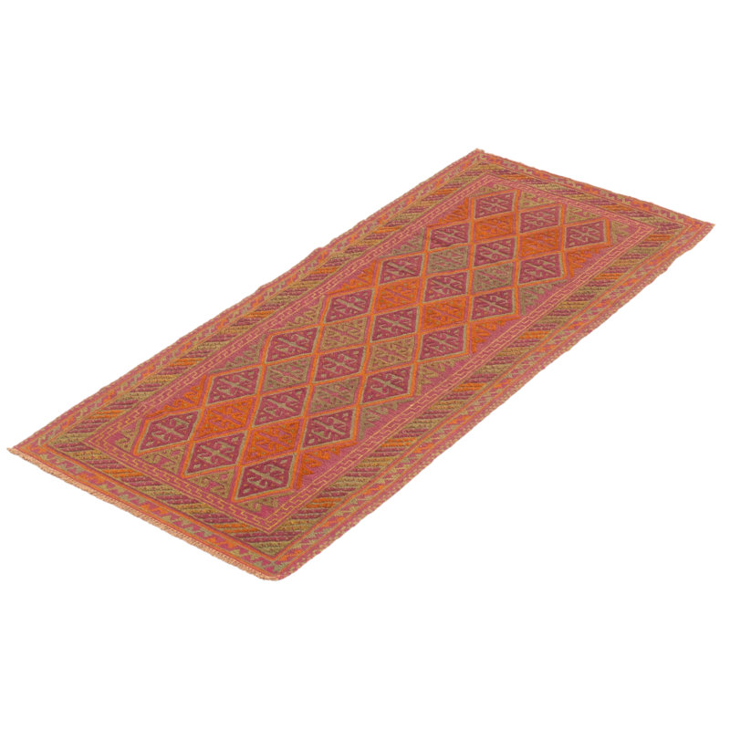 Tapis de couloir unique en laine noué à la main nouvel âge 2 pi 6 po x 6 pi 3 po Jiten