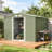 Outsunny 9' x 6' Outdoor Storage Shed, Garden Tool Metal Shed with Foundation Kit, Double Lockable Door, Air Vents and Sloping Roof, for Backyard, Patio, Lawn, Green-98192077-98192082
