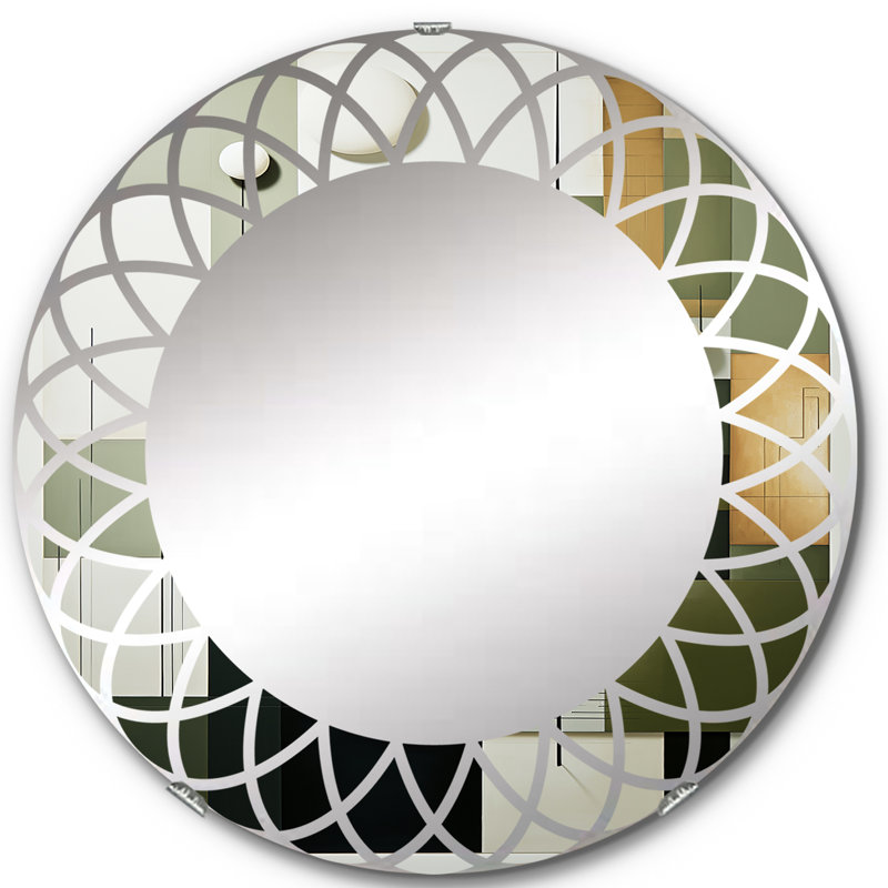 Claythorne - Miroir mural moderne rond, 24 po x 24 po