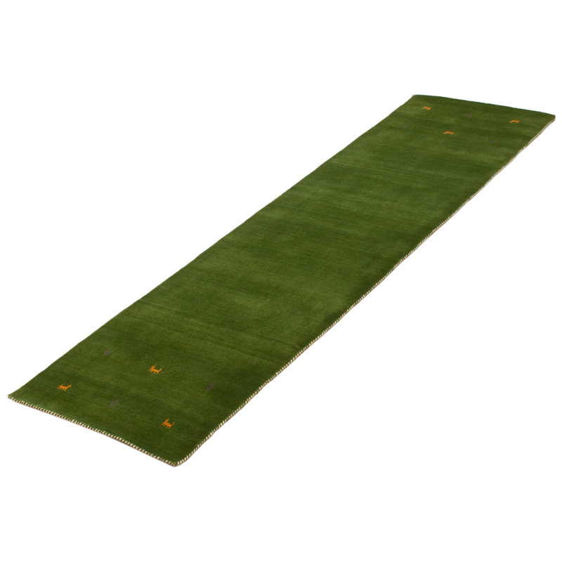 Tapis de couloir unique en laine nouvel âge 2 pi 6 po x 9 pi 10 po vert