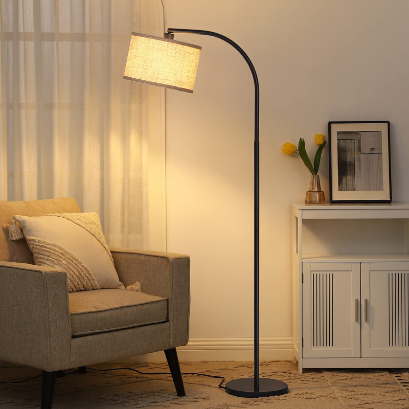 Amera 161cm Arched Floor Lamp, Black