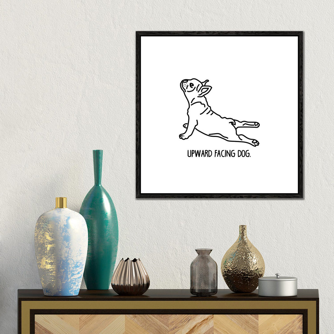 Yoga Dog von Sketch And Paws - Galerie-verpackte Leinwand Giclée auf Leinwand