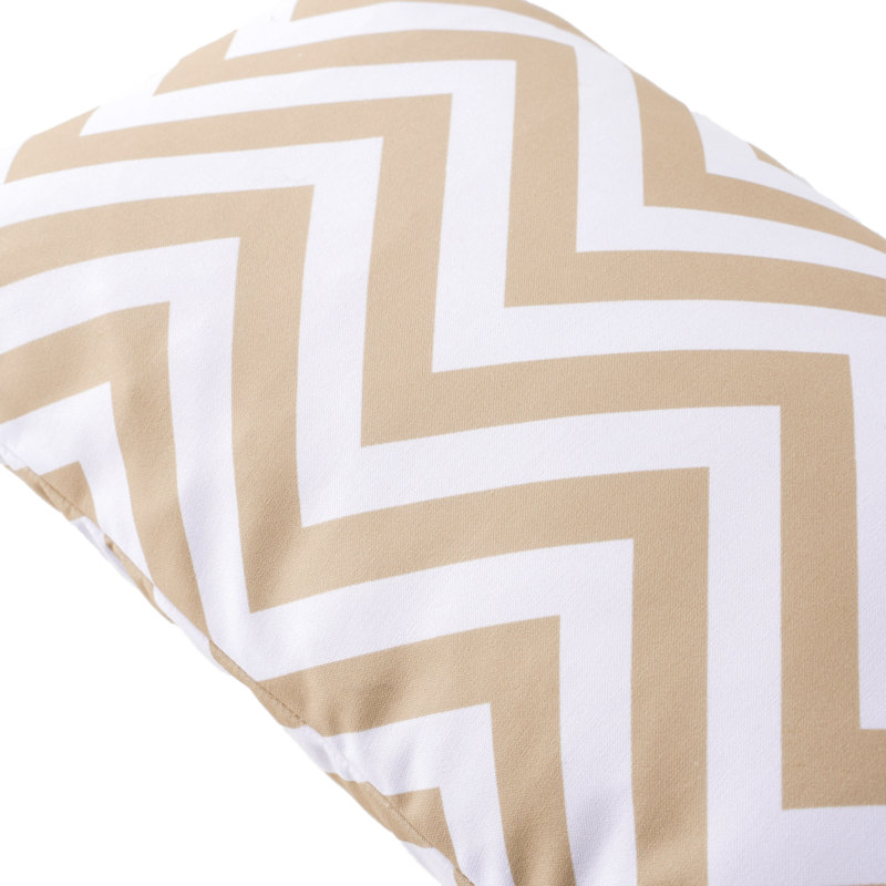 Coussin lombaire extérieur ivoire en zigzag