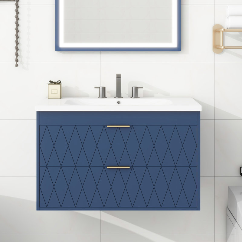 Onawa 30'' Single Bathroom Vanity with Resin Top