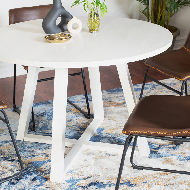 Ensemble de salle à manger 5 pièces, table à manger à tréteaux et 4 chaises élégantes